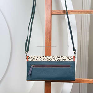Véritable recyclé imprimé Animal fourrure cuir femmes élégant pochette coloré Multi utilisations en cuir véritable Mini sac ATM porte-carte sac - Product Image 5