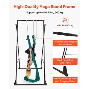 Max 440.9 Lbs Load Capacity 6.6-Yard EVA Foam <b>Yoga</b> <b>Hammock</b> 4-Level Horizontal 6-Level Vertical Adjustment Swing <b>Yoga</b> Accessories - Product Image 2
