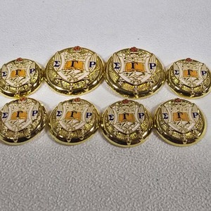 Custom Metal <b>Buttons</b> Engraved Greek Letter Style Sorority Design Durable Alloy <b>Buttons</b> For Blazer Uniform Accessories Wholesale - Product Image 2