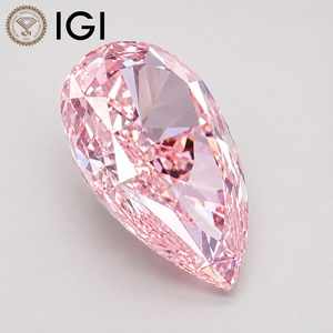 Diamant rose vif fantaisie taille poire, cultivé en laboratoire, certifié IGI, excellente qualité VVS2, pierre libre pour la fabrication de bijoux - Product Image 2