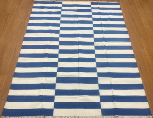 Reversible Handmade Cotton Dhurrie <b>Floor</b> Mat Stylish Woven Rug for Living Room Dining Room and Bedroom - Product Image 1
