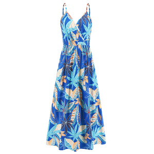 Women 2026 Summer New Style Backless Cami Maxi <b>Dress</b> Sexy Floral Print Beach Long <b>Dress</b> - Product Image 1