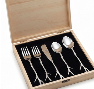 Ensemble de couverts design moderne en acier inoxydable, fourchette, cuillère, couteau, vaisselle de mariage, compatible lave-vaisselle - Product Image 6