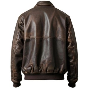 Men's <b>Vintage</b> Brown Real Leather <b>Bomber</b> <b>Jacket</b> Retro Classic Aviator Flight <b>Jacket</b> - Product Image 2