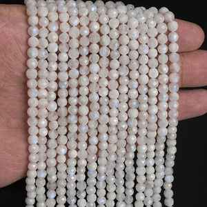 ลูกปัดมูนสโตนสีรุ้ง แท้จากธรรมชาติ เจียระไนทรงกลม เม็ดหลวม ร้อยเป็นเส้น ขายส่งจำนวนมาก สำหรับทำเครื่องประดับ - Product Image 5