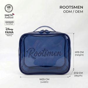 PVC Embossed Label Zipper Closure Water Resistant Fashion Large Capacity Cosmetic Bags - Product Image 1