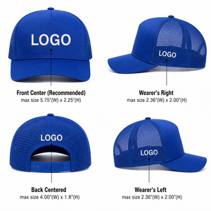 Gorra Trucker Personalizada con Malla Azul en la Parte Trasera, 5 Paneles, Logotipo Bordado en el Panel Frontal, Ajuste Ajustable, Unisex, Uso Casual - Product Image 1