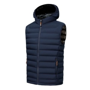 Chaleco Acolchado con Capucha para Hombre, con Cierre de Cremallera, Cortavientos, Informal, para Invierno, Color Sólido, Relleno de Poliéster - Product Image 4