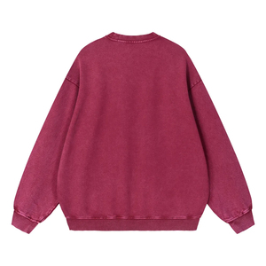 Custom <b>Men</b> Women Acid Wash Sweatshirt Oversized Vintage Crewneck <b>Pullover</b> Streetwear OEM ODM Manufacturer - Product Image 2