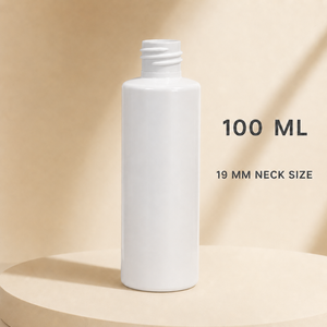 ขวดเครื่องสำอาง PET สีขาว 100 มล. คอขวด 19 มม. บรรจุภัณฑ์พลาสติกสำหรับโทนเนอร์ ผลิตภัณฑ์ดูแลผิว ยี่ห้อ Iconnec ทรงกระบอก พร้อมหัวปั๊มโลชั่น - Product Image 1