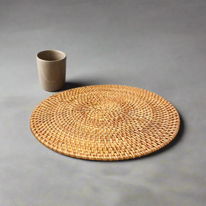 Juego de Manteles Individuales y Posavasos de Ratán Natural Ecológico, Tejidos a Mano, Decoración Boho para Mesa, Artículos para el Hogar, Venta al por Mayor Vietnamita - Product Image 1