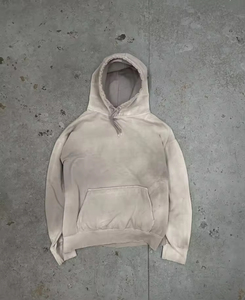 Sudadera con capucha de algodón con cremallera completa, diseño personalizado, lavado ácido, con bolsillos con orificios vintage, estilo vintage pesado - Product Image 1