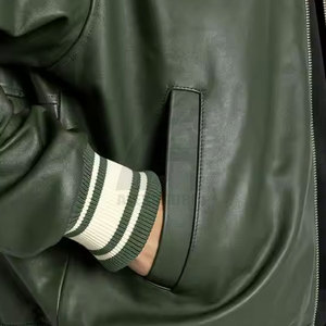 Veste bomber en cuir sur mesure, respirante et confortable pour homme, manches longues, best-seller, veste d'hiver pour homme - Product Image 5