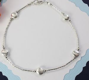 Tobillera de Plata Brillante Hecha a Mano - Joyería Elegante de Plata de Ley 925 para Mujeres y Niñas, Ideal para Ocasiones Especiales - Product Image 2