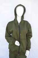 Ensemble de survêtement unisexe vert olive délavé à carreaux, sweat à capuche et pantalon de jogging, vêtements de sport athlétiques en molleton de coton biologique personnalisé