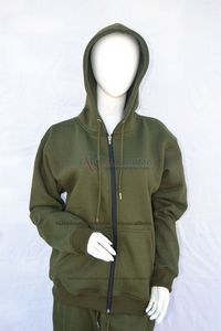 Olive Green Washed <b>Plaid</b> Jogger Tracksuit Set Unisex Hooded Sweatshirt <b>Pants</b> Athletic Sportswear Organic Cotton Fleece Custom - Product Image 3