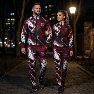 Premium Sublimation Tracksuit Jacket <b>Pants</b> Set Custom Sportswear Gym Workout Fitness Running Training 100% Cotton Eco-Friendly - Product Image 3