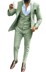2026 Custom Two Piece Plus Size Breathable Wedding Slim Fit High Quality Blazer Formal Mandarin Collar 3 <b>Buttons</b> 100% Men <b>Suits</b> - Product Image 2
