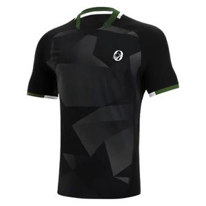 Maillot de rugby noir à sublimation, manches courtes, uniforme d'équipe, tenue de sport, vêtements de performance pour matchs et entraînements, personnalisable - Product Image 1