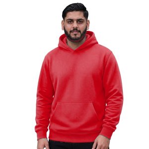 Sweat-shirt à capuche rouge pour homme, couleur unie, en molleton de coton, décontracté, coupe classique, avec poches, idéal pour l'automne - Product Image 1