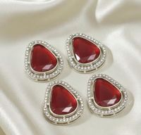 Connecteurs d'espacement en cristal plaqué or 18 carats Kundan Meenakari, ovales géométriques dorés, 2 pièces, 40x22mm, pour colliers et boucles d'oreilles, vente en gros