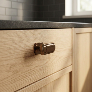 Creative <b>Metal</b> Luxury Brass T-Shaped Cabinet Knob Square Base Satin Nickel Finished Modern Design Durable Furniture <b>Handle</b> - Product Image 5