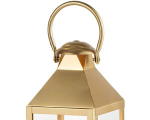 โคมไฟโลหะตกแต่งบ้านกลางแจ้งเคลือบทองเงาสวยงาม รุ่น Unique 2026 สไตล์โมเดิร์น ที่วางเทียน ทำด้วยมือ - Product Image 2