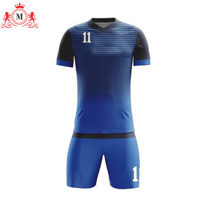 ชุดเสื้อฟุตบอลสีน้ำเงินสำหรับผู้ชาย แบบซับลิเมชั่น พร้อมกางเกงขาสั้น ผ้าโพลีเอสเตอร์ระบายอากาศ ชุดยูนิฟอร์มฟุตบอลสำหรับผู้ใหญ่ เลขที่ 11 สามารถปรับแต่งได้ - Product Image 2