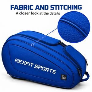 Bolsa Deportiva para Raqueta de Squash con Estampado Frontal Personalizado, Estuche Redondeado con Bolsillo Lateral y Múltiples Compartimentos con Cremallera - Product Image 4