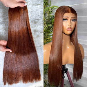 Extensiones de cabello liso de hueso Castaño Premium, peluca de encaje completo súper suave y sedoso, pelucas de encaje Full HD sin pegamento, la mejor calidad - Product Image 2