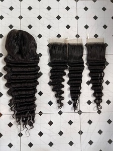 Peluca de Cabello Humano con Ondas Profundas HD Lace, Cabello Virgen Vietnamita, Color Natural, Sin Pegamento, Encaje Precortado, Densidad Completa - Product Image 1