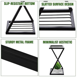 Support de Plantes Moderne en Métal Noir Robuste, Porte-Pot de Fleurs Intérieur/Extérieur, Présentoir de Plantes en Gros pour Usine, Résistant à la Rouille - Product Image 2