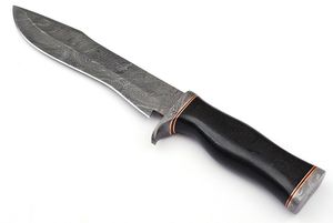 Couteau utilitaire de style Bowie en acier Damas à motif personnalisé, couteau à lame fixe fait main pour le camping en plein air, OEM ODM en gros - Product Image 6