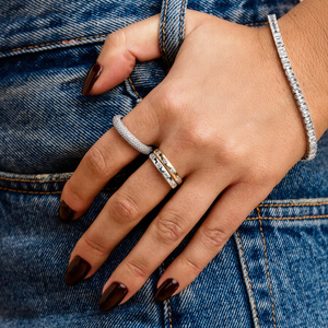 Elegante Anillo de Boda de Plata de Ley 925 Chapado en Oro con Moissanita para Mujer, Anillo de Eternidad Clásico, Joyería de Compromiso - Product Image 3
