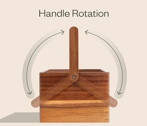 Acacia Wood Utensil <b>Caddy</b> with Handle Compartment Flatware Cutlery Holder For <b>Kitchen</b> Counter Picnic Party Supply Wholesale - Product Image 4