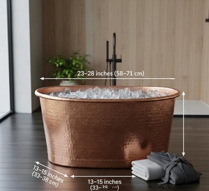Bañera de cobre de tamaño personalizado hecha a pedido, bañera de cobre personalizada. - Product Image 3