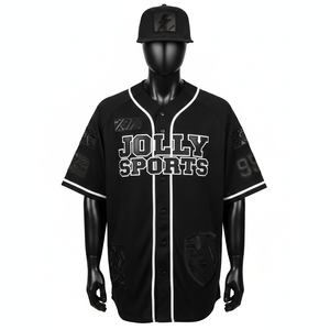 Camiseta de béisbol para hombre, tela de poliéster entrelazado, negro, panel raglán, logotipo personalizado, 100% algodón, corte holgado, estampada. - Product Image 1