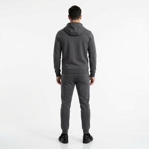 Conjunto Deportivo para Hombre, Color Gris Oscuro, Manga Larga, Media Cremallera, Corte Regular, Color Sólido, Transpirable, Poliéster y Elastano, Estilo Casual para Correr - Product Image 2