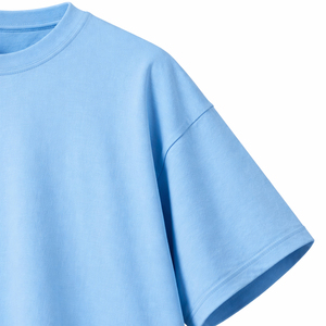 เสื้อยืดผู้ชายไซส์ใหญ่ สีน้ำเงินล้วน ผ้าฝ้าย แขนสั้น คอกลม ลำลอง ผ้าเจอร์ซีย์ถัก ย้อมสีพื้น ทรงปกติ - Product Image 5