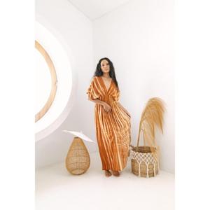 Womens <b>Boho</b> Tie Dye V Neck Maxi Dress Loose Fit Summer Beach Long Kaftan Dress - Product Image 1