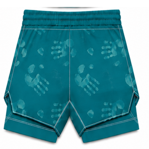 Teal White <b>Swim</b> Set Sleeveless Racerback Tank <b>Top</b> with Matching Shorts Lightweight Quick Dry Training Performance Swimwear - Product Image 6