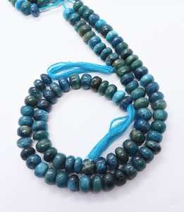 Cuentas de crisocola lisas en forma de rondel de 8.5-9 mm, cuentas de piedra preciosa de crisocola de 10 pulgadas, cuentas de rondel de crisocola natural a granel - Product Image 1