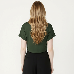 <b>Top</b> Manufacturer Women <b>Crop</b> <b>Top</b> O Neck Breathable Short Sleeve Loose Fit Girls Oversized <b>Crop</b> <b>Top</b> Lightweight Gym <b>Crop</b> <b>Top</b> OEM - Product Image 3