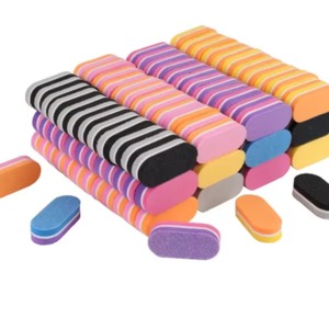 Lima de Uñas de Esponja de Doble Cara OME, Grano 180, Diseño Zebra, Patrón Recto, Reutilizable, Paquete de 200 Unidades, Empaque en Caja de Color, Cuidado de Uñas - Product Image 5