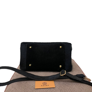 Bolso Tote de Lujo para Mujer en Cuero Genuino de Piel de Vaca Negra, Bolso de Hombro de Diseñador Premium con Cadenas y Textura de Pelo, Personalizado OEM al por Mayor - Product Image 3
