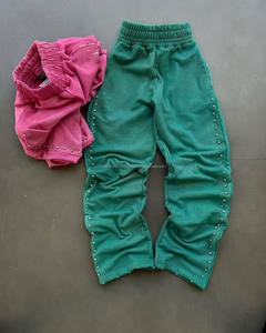 กางเกงวอร์มลำลองติดกระดุมข้างวินเทจสำหรับผู้ชายกางเกงแทร็กกางเกงด้านข้างแบบสั่งทำมีกระดุม - Product Image 2