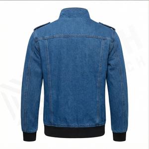 Veste en jean pour homme, nouvelle collection hiver 2025, mode coréenne, col rabattu, jean épais, respirant, logo frontal, kaki - Product Image 3