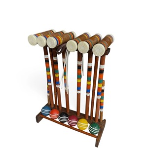Ensemble de croquet en bois avec 6 maillets, 4 balles et piquets, équipement de jeu d'extérieur durable pour toutes les saisons - Product Image 6