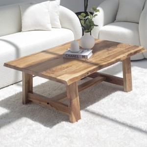 Mesa de Centro Vandana Zenova Radiant Dark Acacia para Sala de Estar Moderna y Decoración Contemporánea - Product Image 6