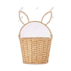 Premium Quality Handmade Rattan Vintage Woven <b>Small</b> Flower <b>Baskets</b> Easter Bunny Shape <b>Basket</b> Gift for Girls Kids Baby Product - Product Image 1